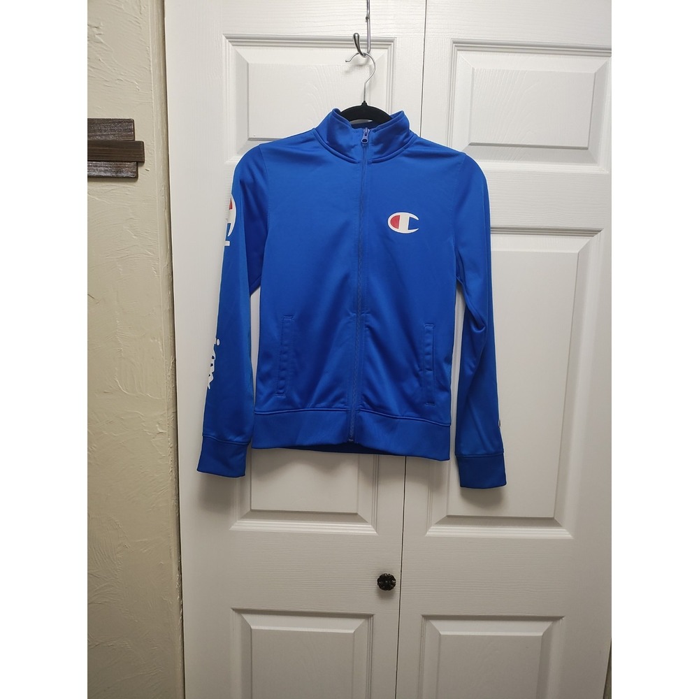 Champions Full Zip Track Jacket Blue/White/Red Authentic Athletic Wear Youths...